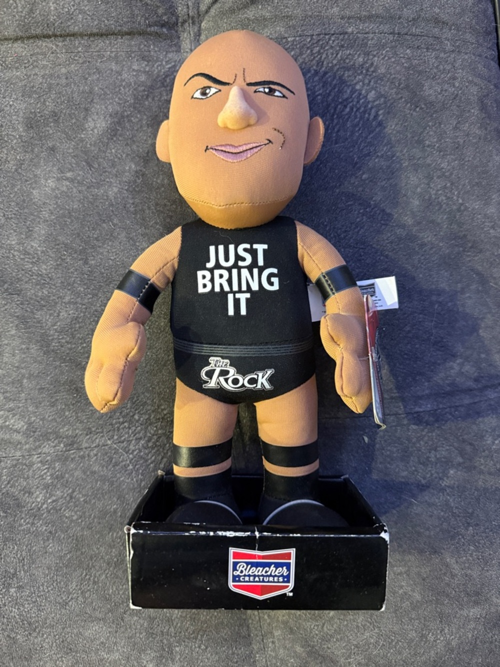 WWE The Rock Plush - Black and Tan "Just Bring It" Bleacher Creatures